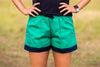 Mary G Ladies Old School Panel Shorts - Kelly Green/French Navy