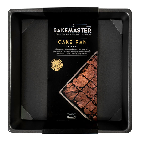 Bakemaster Loose Base Square Deep Cake Pan 25 x 25 x 8cm