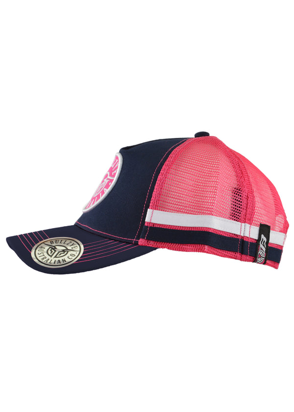 Bullzye Women's Racer Cap - Navy/Pink
