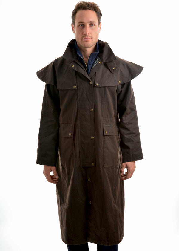 Thomas Cook Men's High Country Professional Oilskin Long Coat - Brown