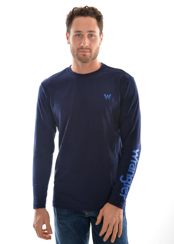 Wrangler Men's Sleeve Logo Long Sleeve Tee -  2 Colours
