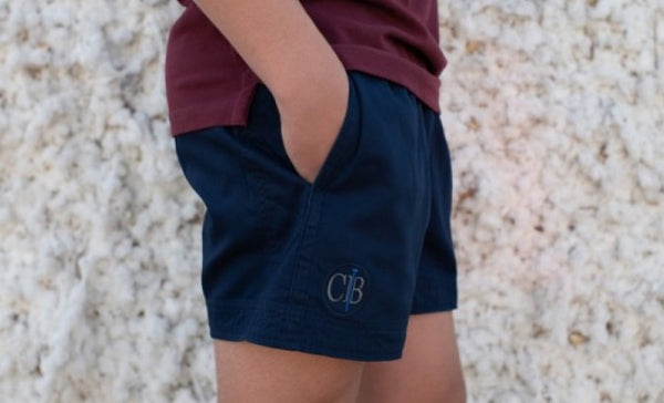 Crowbar Andy Men's 'Grown Here' Drill Shorts - French Navy