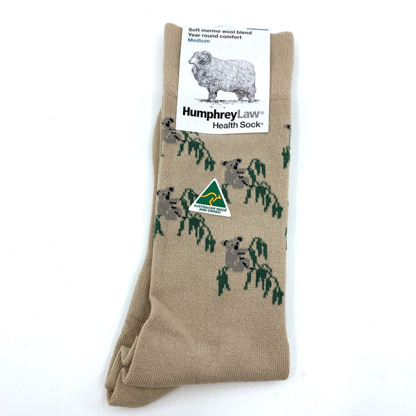Humphrey Law 60% Merino Wool Health Sock - Koala - 2 Colours