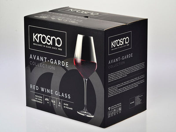 Krosno Avant-Garde Wine Glass 490ML 6pc Gift Boxed