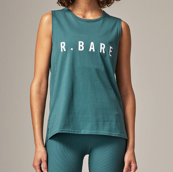 Running Bare Easy Rider Muscle Tank - Sage