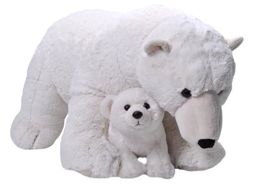 WILD REPUBLIC MUM AND BABY JUMBO POLAR BEAR