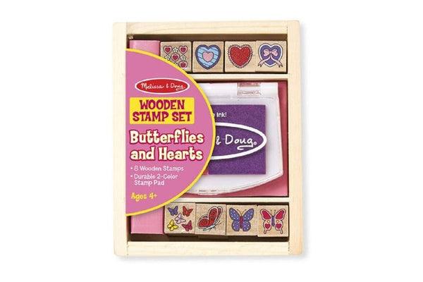 MELISSA AND DOUG BUTTERFLY AND HEARTS STAMP SET