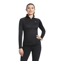 ARIAT Women's Sunstopper 2.0 1/4 ZIP - Black