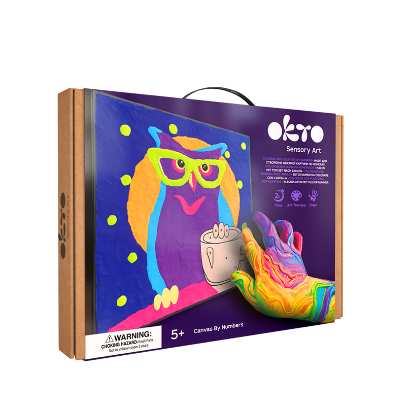 OKTO OWL COLORING WITH CLAY SET
