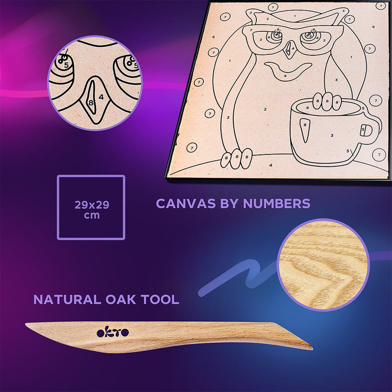 OKTO OWL COLORING WITH CLAY SET