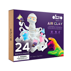 OKTO SENSORY ART 24 COLORS AIR CLAY CREATIVITY SET- WHITE AND PASTEL