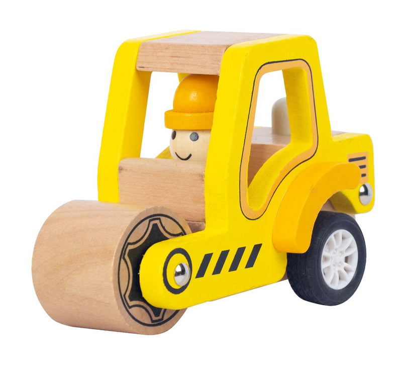 TOYSLINK WOODEN PULLBACK ROAD ROLLER