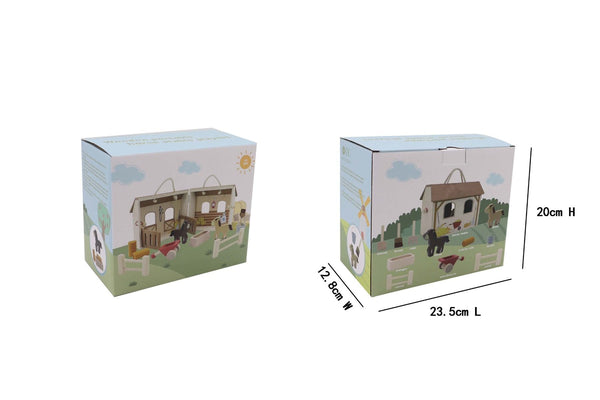 TOYSLINK WOODEN HORSE STABLE PLAYSET