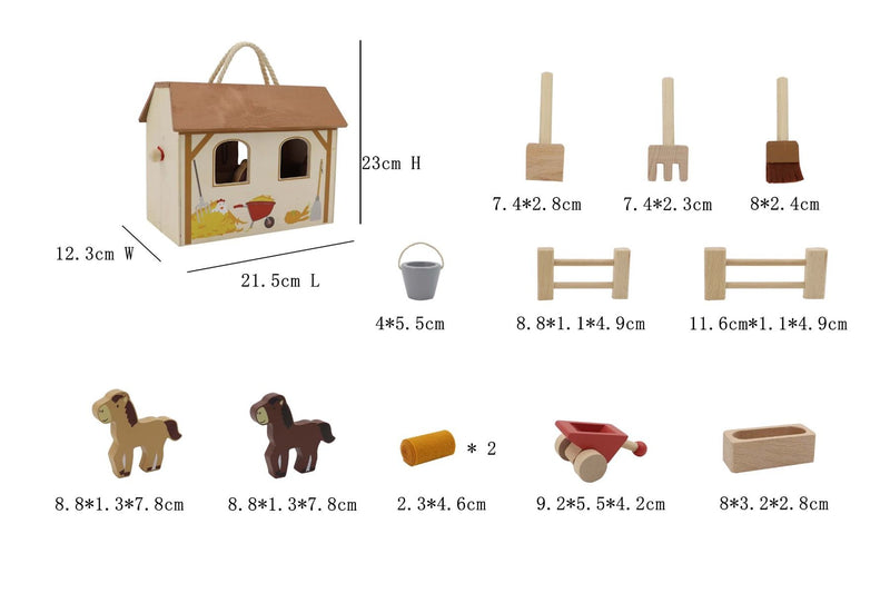 TOYSLINK WOODEN HORSE STABLE PLAYSET