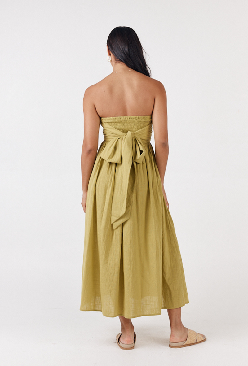 Girl and the Sun Cove Midi Dress - Avocado