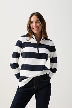 Goondiwindi Cotton Stripe 1/2 Zip Rugby - 3 Colours