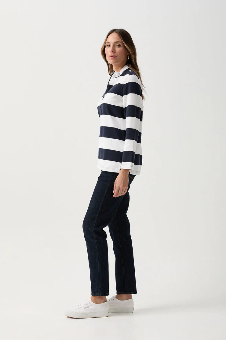 Goondiwindi Cotton Stripe 1/2 Zip Rugby - 3 Colours