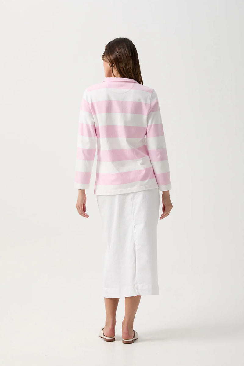 Goondiwindi Cotton Stripe 1/2 Zip Rugby - 3 Colours