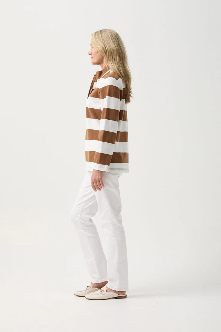 Goondiwindi Cotton Stripe 1/2 Zip Rugby - 3 Colours