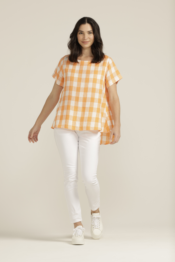 Goondiwindi Cotton Linen Gingham Swing Top - 2 Colours