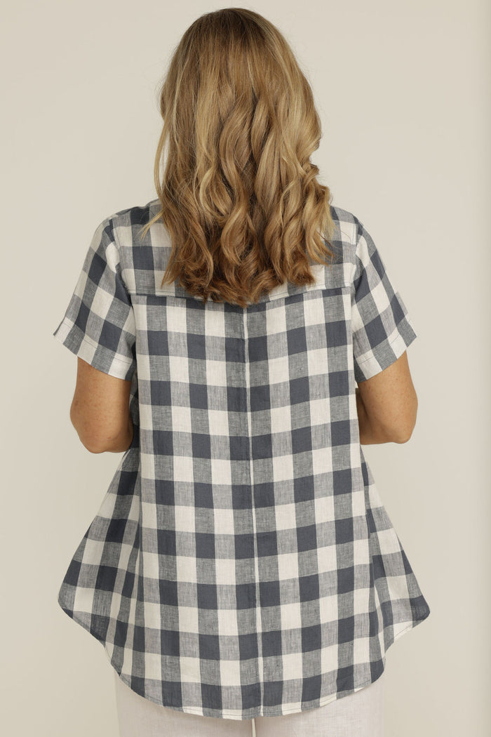 Goondiwindi Cotton Linen Gingham Swing Top - 2 Colours