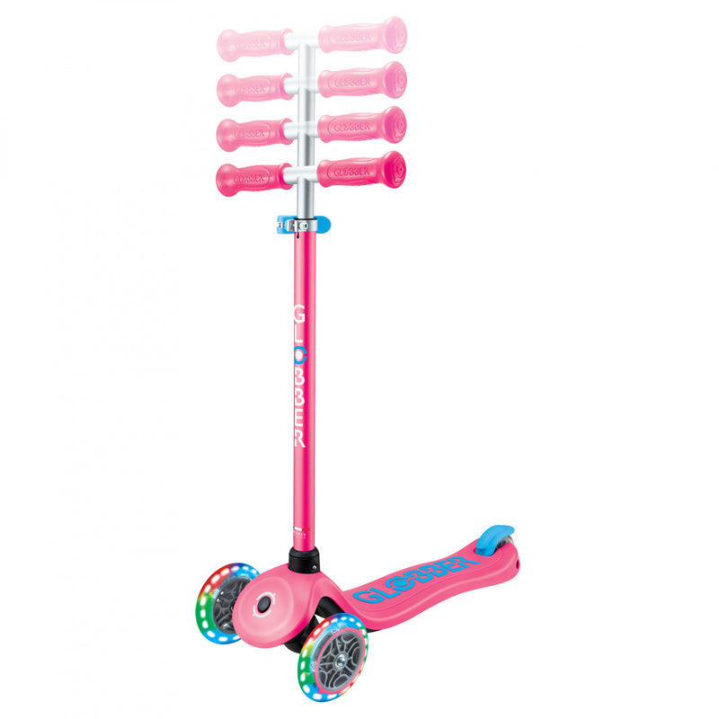 GLOBBER PRIMO PLUS LIGHTS SCOOTER- FUCHSIA/ BLUE