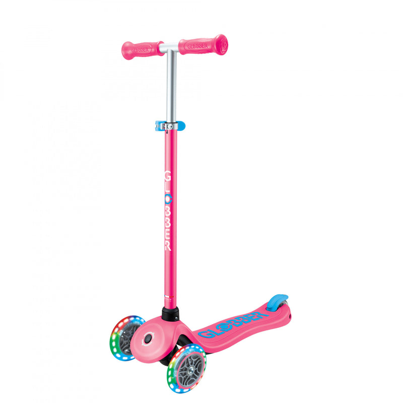 GLOBBER PRIMO PLUS LIGHTS SCOOTER- FUCHSIA/ BLUE