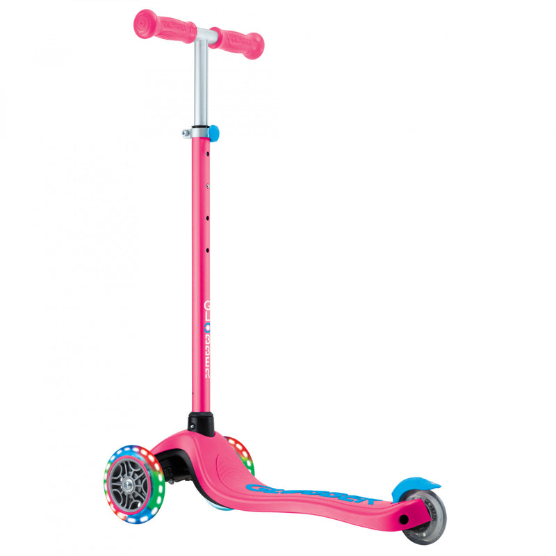 GLOBBER PRIMO PLUS LIGHTS SCOOTER- FUCHSIA/ BLUE
