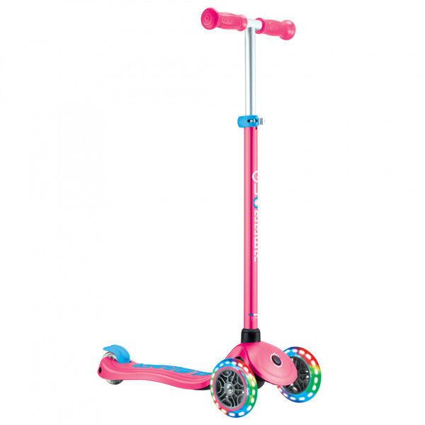 GLOBBER PRIMO PLUS LIGHTS SCOOTER- FUCHSIA/ BLUE