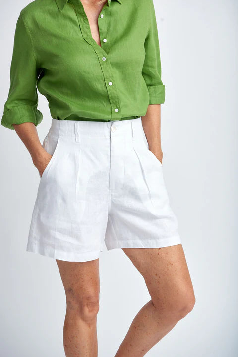 Goondiwindi Cotton Linen Shorts - White