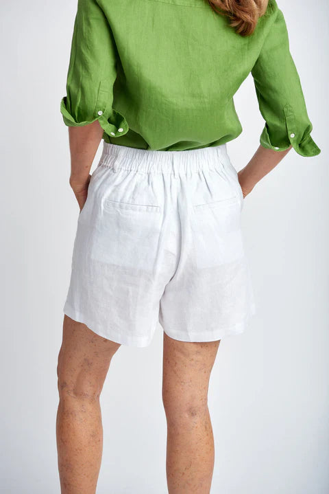 Goondiwindi Cotton Linen Shorts - White