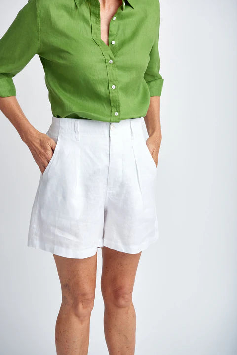 Goondiwindi Cotton Linen Shorts - White