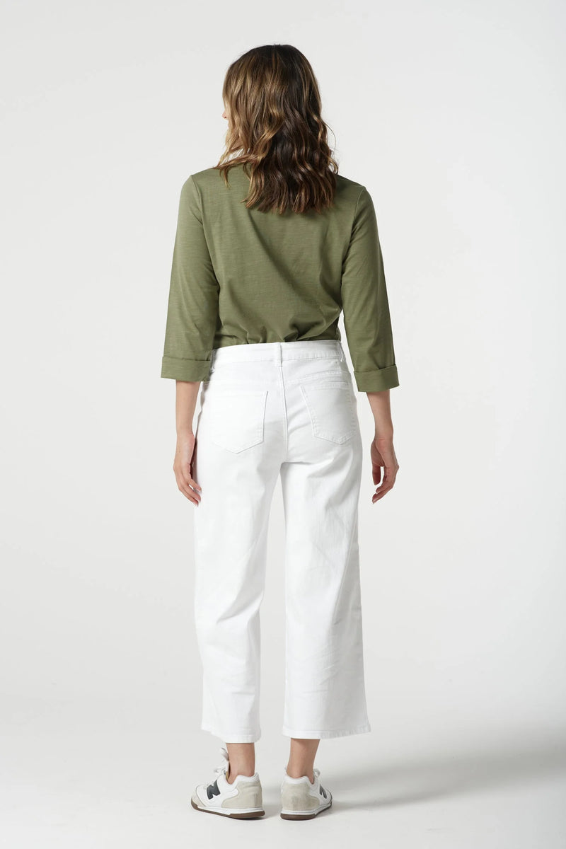 Goondiwindi Cotton 5 Pocket Crop Wide Leg Jean - 2 Colours