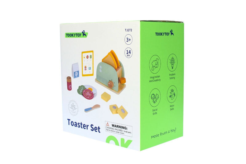 TOOKY TOY WOOD TOASTER SET