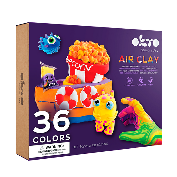 OKTO SENSORY ART 36 COLORS AIR CLAY CREATIVITY SET