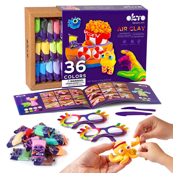 OKTO SENSORY ART 36 COLORS AIR CLAY CREATIVITY SET