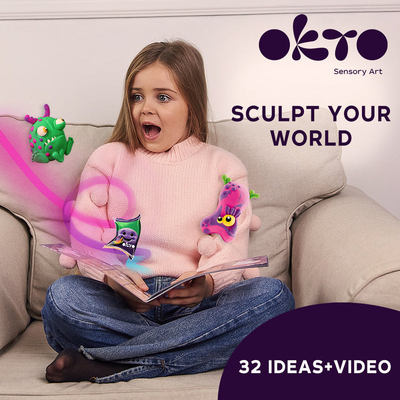 OKTO SENSORY ART 18 COLORS AIR CLAY CREATIVITY SET