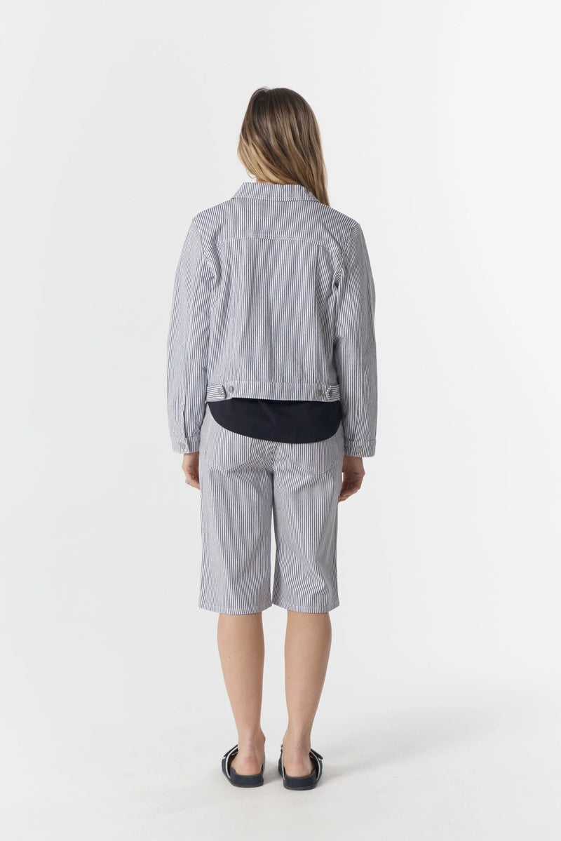 Goondiwindi Cotton 5 Pocket Denim Shorts - Navy/White