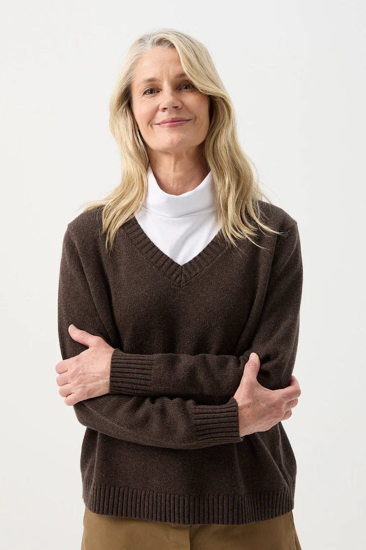 Goondiwindi Cotton V Neck Merino Cotton Jumper - 2 Colours
