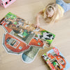 MELISSA AND DOUG BUSY BARN SHAPED FLOOR PUZZLE 32 PCS
