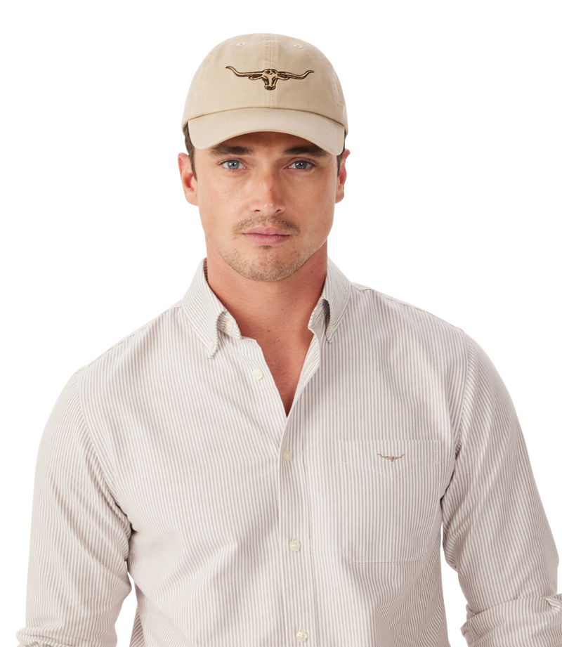 R.M. Williams Longhorn Twill Cap - Ecru