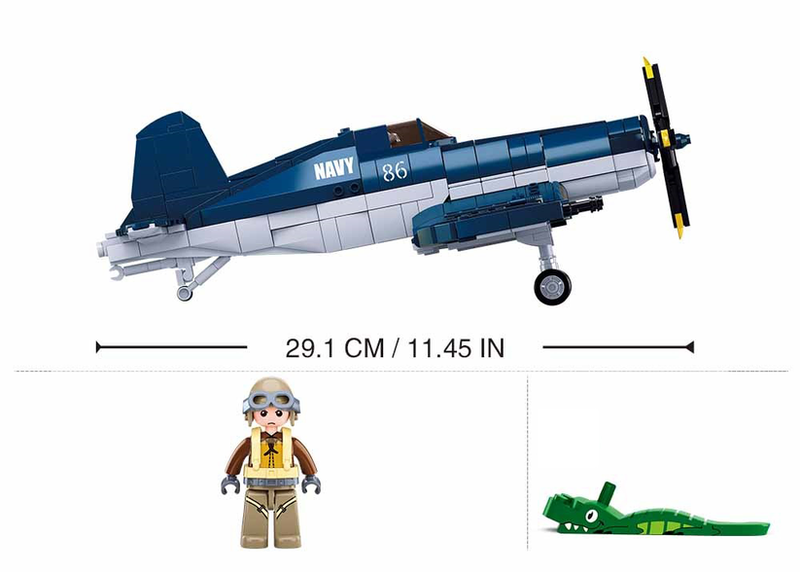 Sluban WWII F4U Corsair Fighter - 550 pieces