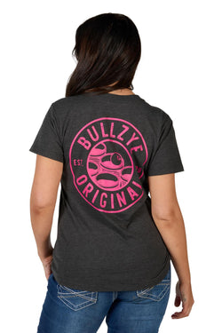 Bullzye Women's Beer Pong Short Sleeve Tee - Charcoal