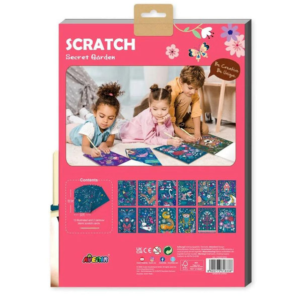 AVENIR A4 SCRATCH BOOK- SECRET GARDEN