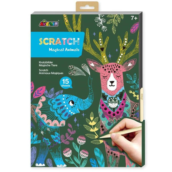 AVENIR A4 SCRATCH BOOK- MAGIC ANIMALS