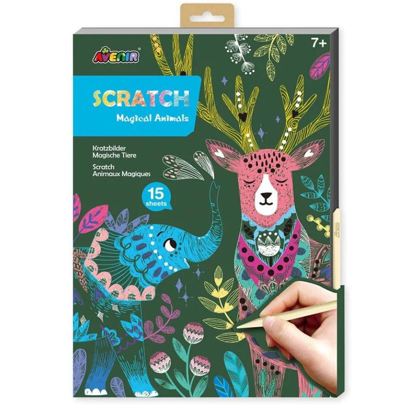 AVENIR A4 SCRATCH BOOK- MAGIC ANIMALS
