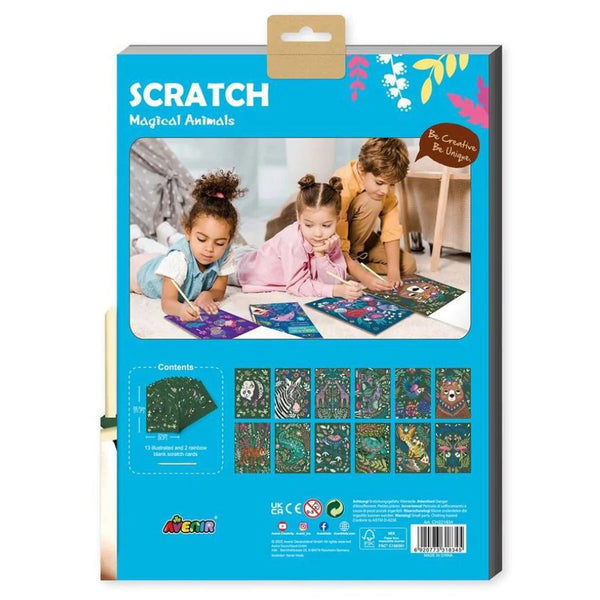 AVENIR A4 SCRATCH BOOK- MAGIC ANIMALS