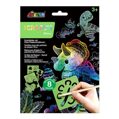 AVENIR SCRATCH & STENCIL-DINOS