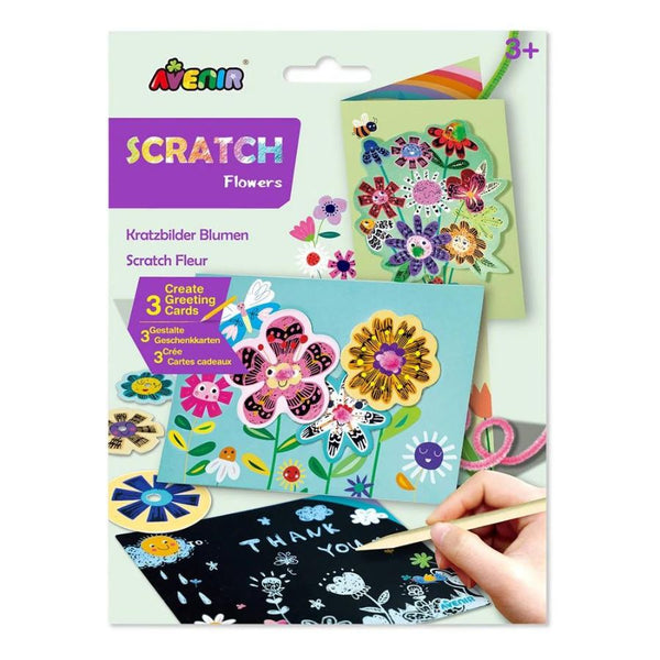 AVENIR SCRATCH GREET CARD- FLOWER