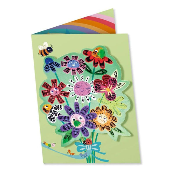 AVENIR SCRATCH GREET CARD- FLOWER